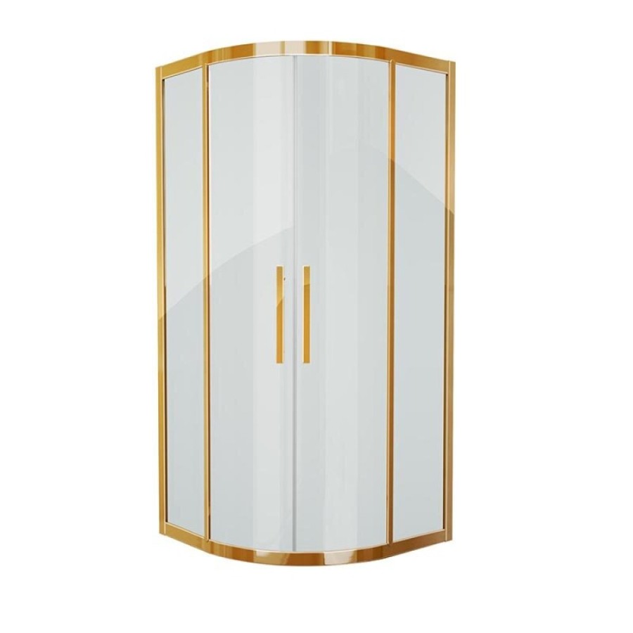 Душевой уголок Grossman Pragma PR-90G, 90 x 90 см четверть круга, стекло прозрачное, цвет профиля - золото