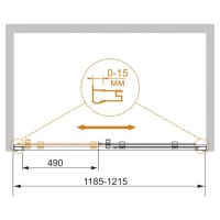 Душевая дверь Cezares Pratico-BF-1-120-C/P-Cr 120 x 185 см в проем