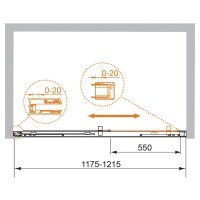 Душевая дверь Cezares Premier-Soft, 120 см, стекло прозрачное, профиль хром, PREMIER-SOFT-W-BF-1-120-C-Cr-IV