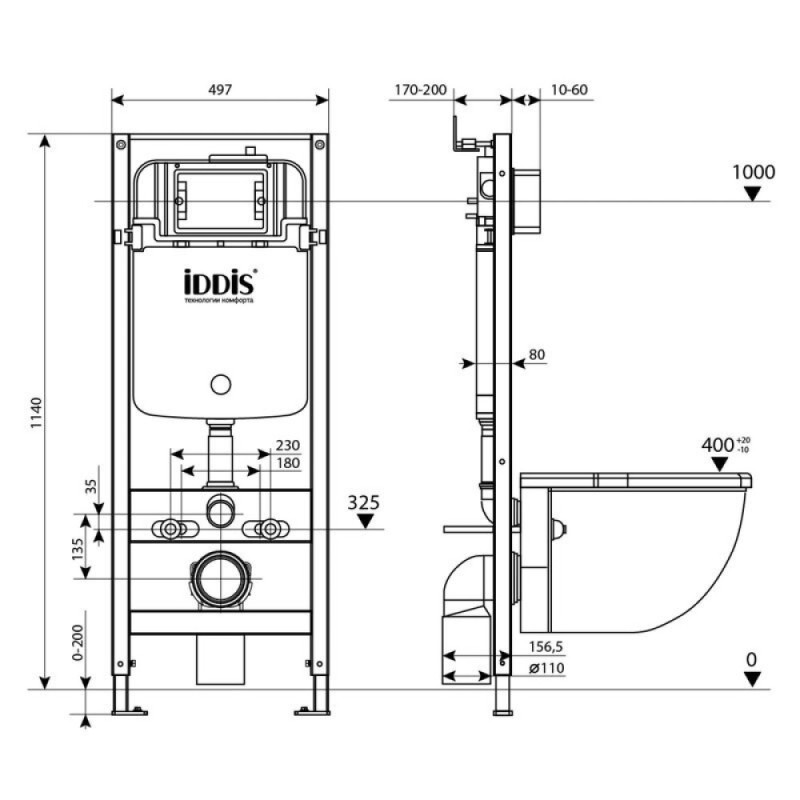 Монтажная рама Iddis Profix PRO0000i32 для подвесного унитаза