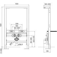 Инсталляция для подвесного биде Iddis Profix PROB000i32, синий