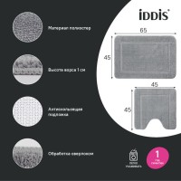 Набор ковриков для ванной комнаты Iddis Promo PSET06Mi13, 65 x 45 см + 45 x 45 см, полиэстер, серый