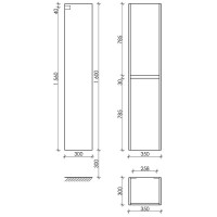 Пенал Sancos Smart PSM35W 35, подвесной, белый глянец