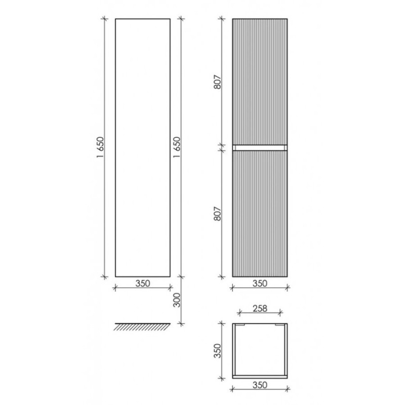 Пенал Sancos Snob R PSNR35SM 35 см подвесной, Doha Soft