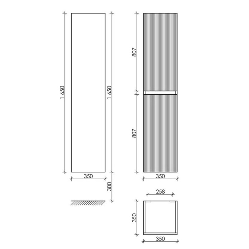 Пенал Sancos Snob T PSNT35W 35 см подвесной, Bianco