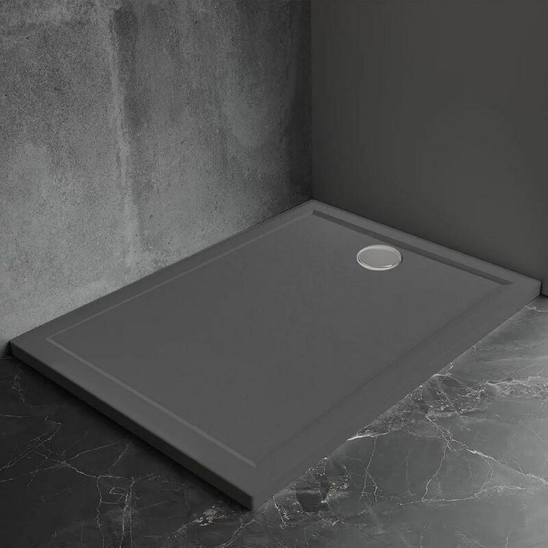 Поддон душевой Veconi Pietra AG PT-AG-12080-RU, 120 x 80 см, прямоугольный, искусственный камень, антрацит