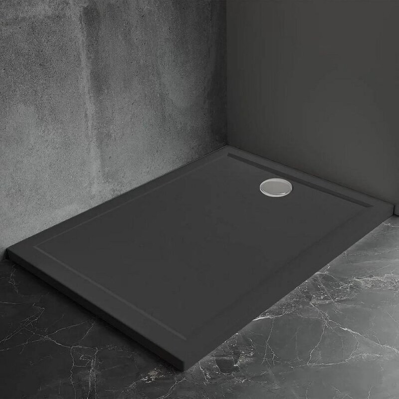 Поддон душевой Veconi Pietra B PT-B-100100-RU, 100 x 100 см, квадратный, искусственный камень, черный