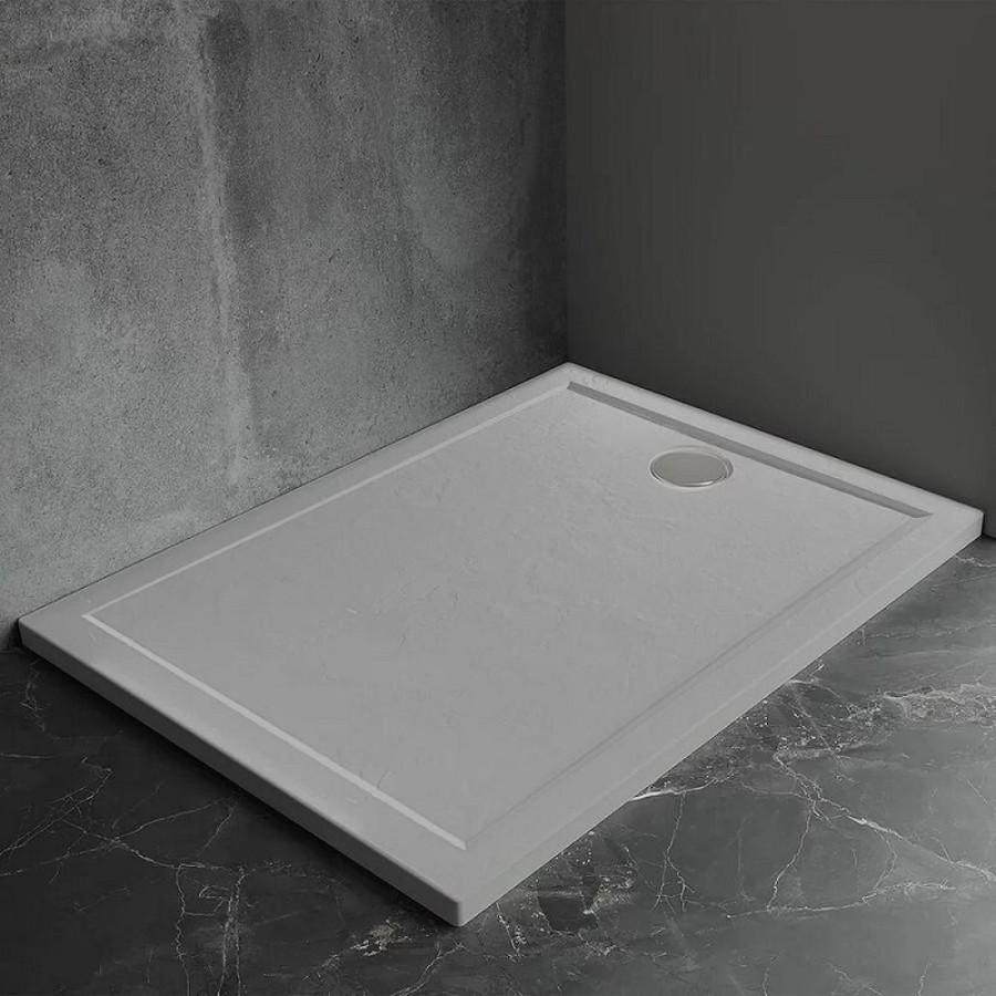 Поддон душевой Veconi Pietra G PT-G-10080-RU, 100 x 80 см, прямоугольный, искусственный камень, серый