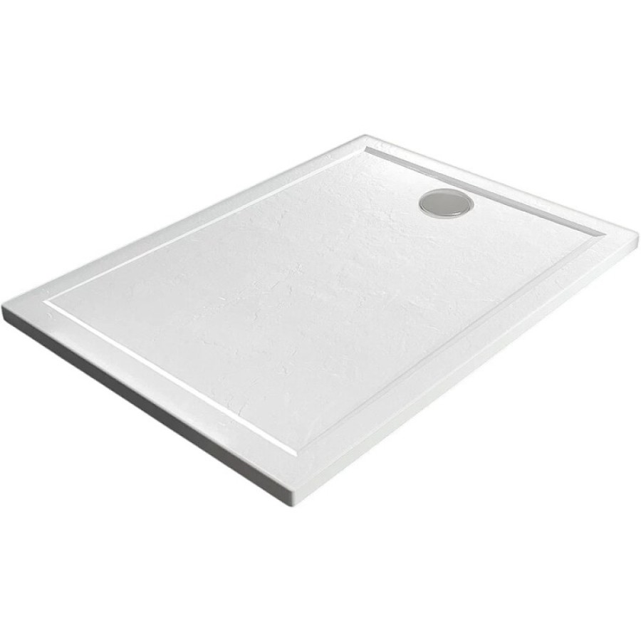 Поддон душевой Veconi Pietra W PT-W-10090-RU, 100 x 90 см, прямоугольный, искусственный камень, белый