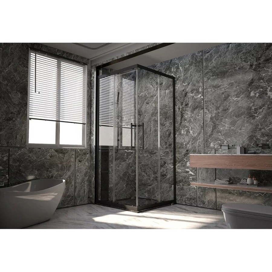 Душевой уголок Veconi Premium Trento PTC20-B-8080-01-C4, 80 x 80 см, стекло прозрачное, профиль черный матовый