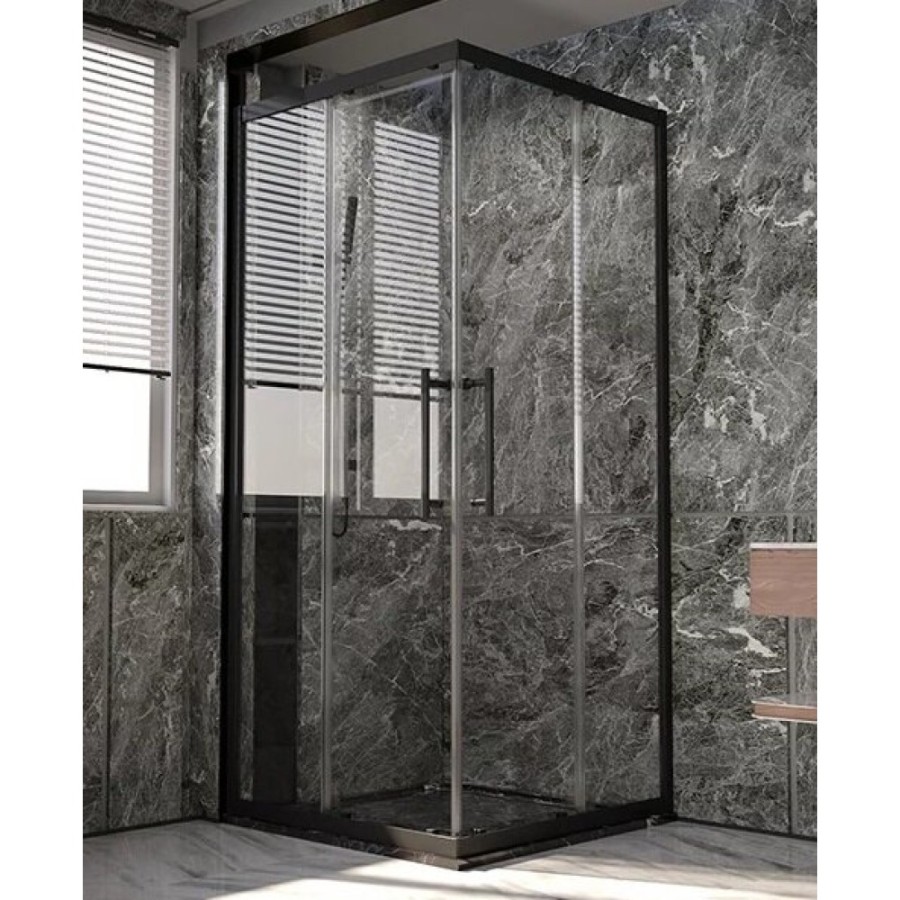Душевой уголок Veconi Premium Trento PTC20-B-9090-01-C4, 90 x 90 см, стекло прозрачное, профиль черный матовый