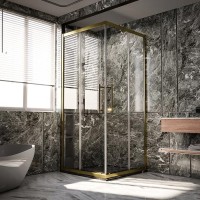 Душевой уголок Veconi Premium Trento PTC20-G-12080-01-C4, 120 x 80 см, стекло прозрачное, профиль золото брашированное