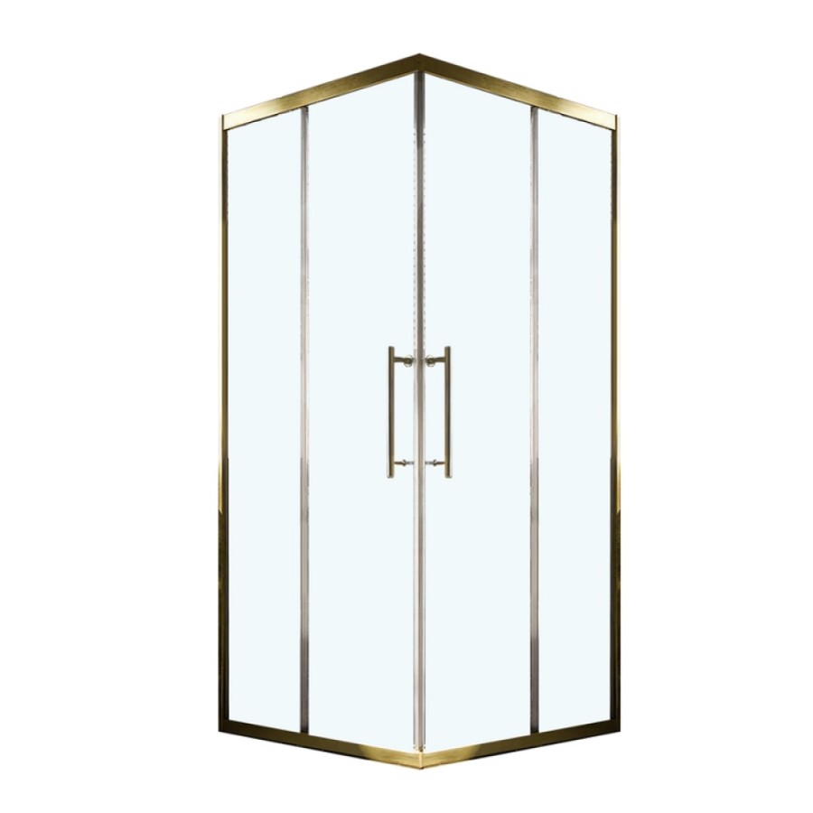 Душевой уголок Veconi Premium Trento PTC20-G-9090-01-C4, 90 x 90 см, стекло прозрачное, профиль золото брашированное