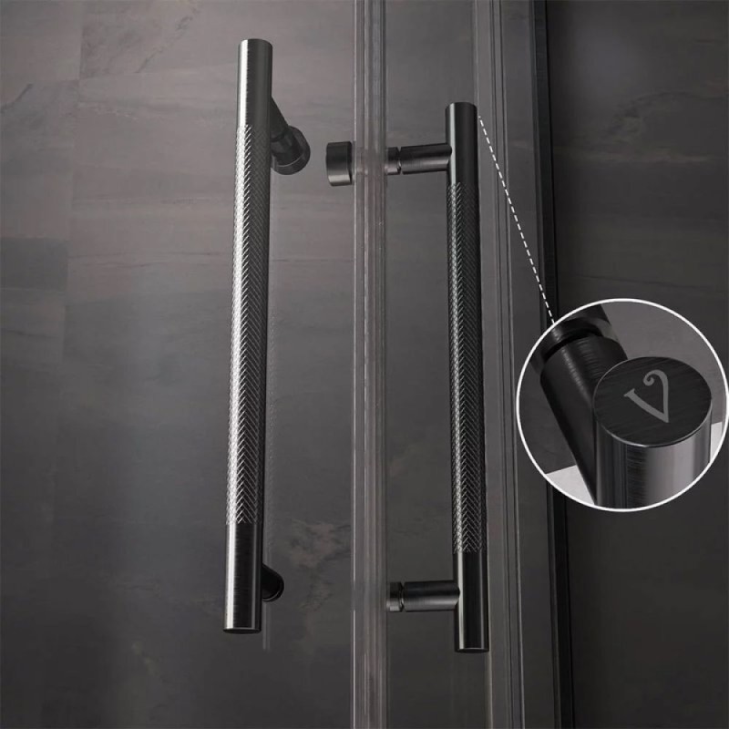 Душевой уголок Veconi Premium Trento PTC20-GR-12090-01-C4, 120 x 90 см, стекло прозрачное, профиль графит брашированный