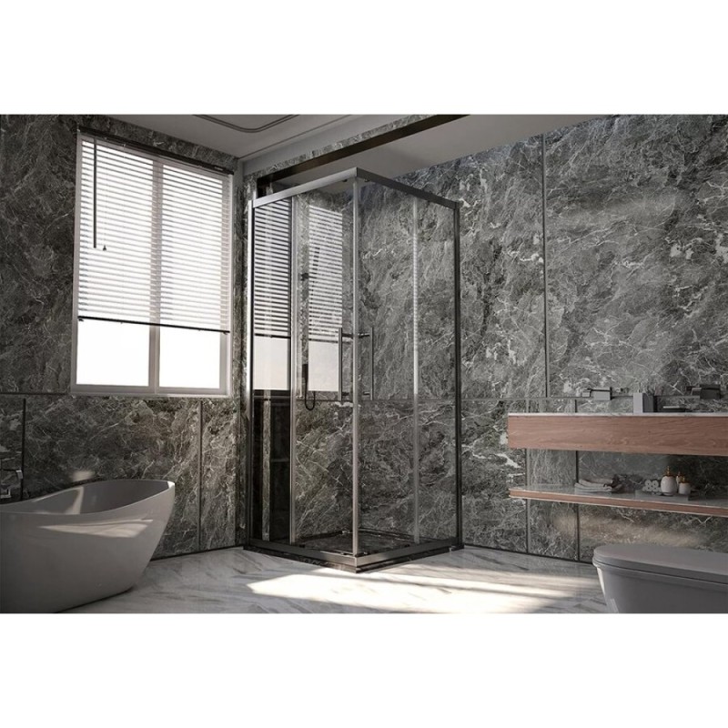 Душевой уголок Veconi Premium Trento PTC20-GR-8080-01-C4, 80 x 80 см, стекло прозрачное, профиль графит брашированный