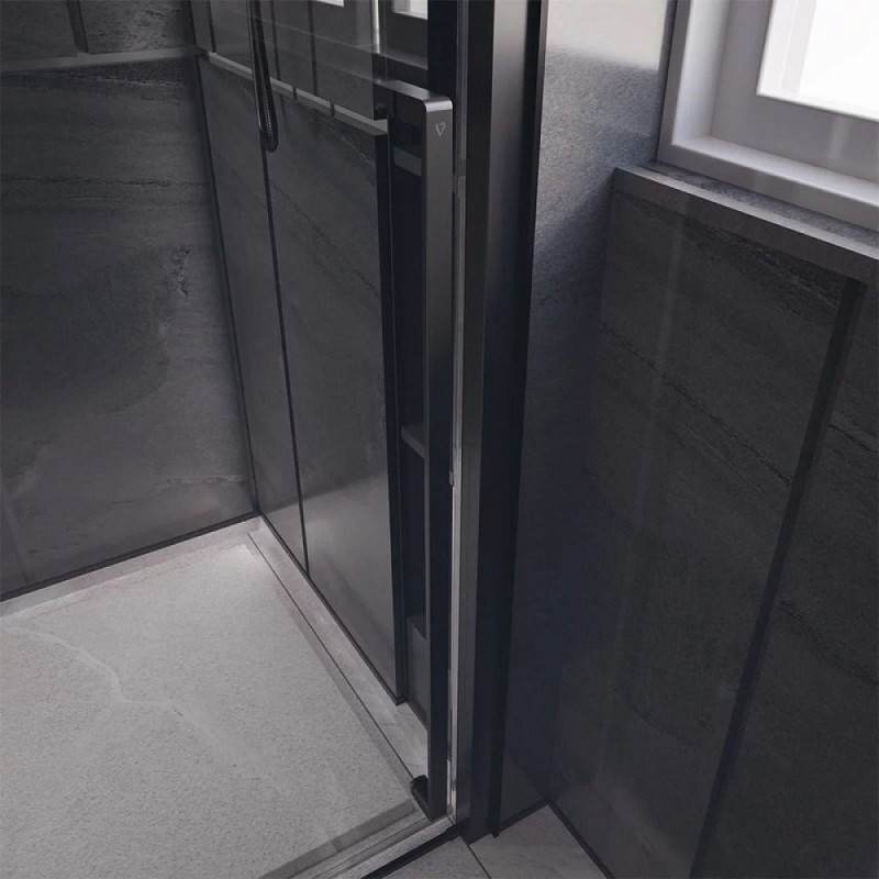 Душевой уголок Veconi Premium Trento PTC30-SP-12090-B-01-C4, 120 x 90 см, стекло прозрачное, профиль черный матовый
