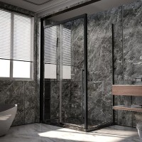 Душевой уголок Veconi Premium Trento PTC30-SP-13090-B-01-C4, 130 x 90 см, стекло прозрачное, профиль черный матовый