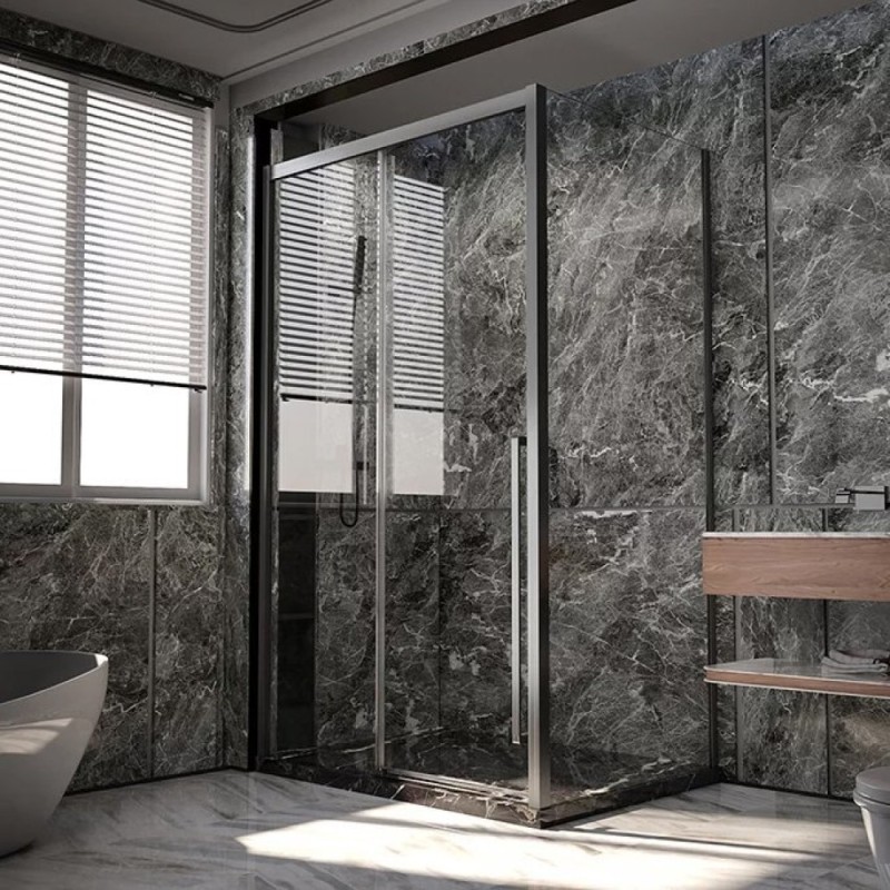 Душевой уголок Veconi Premium Trento PTC30-SP-140100-GR-01-C4, 140 x 100 см, стекло прозрачное, профиль графит брашированный