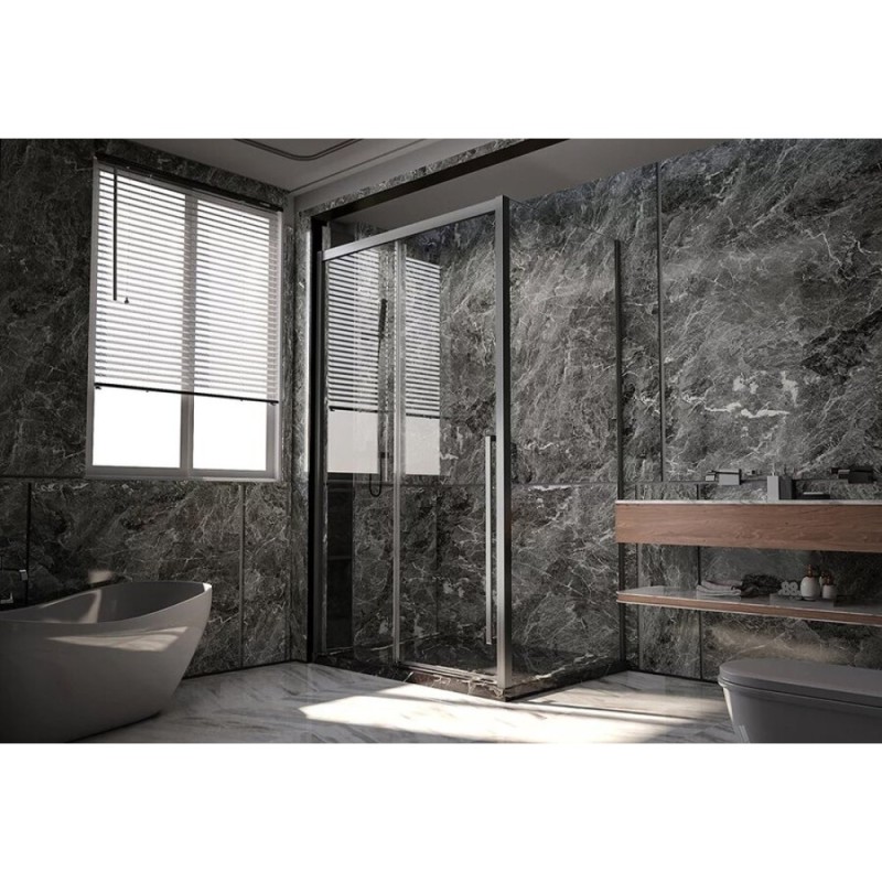 Душевой уголок Veconi Premium Trento PTC30-SP-14080-GR-01-C4, 140 x 80 см, стекло прозрачное, профиль графит брашированный