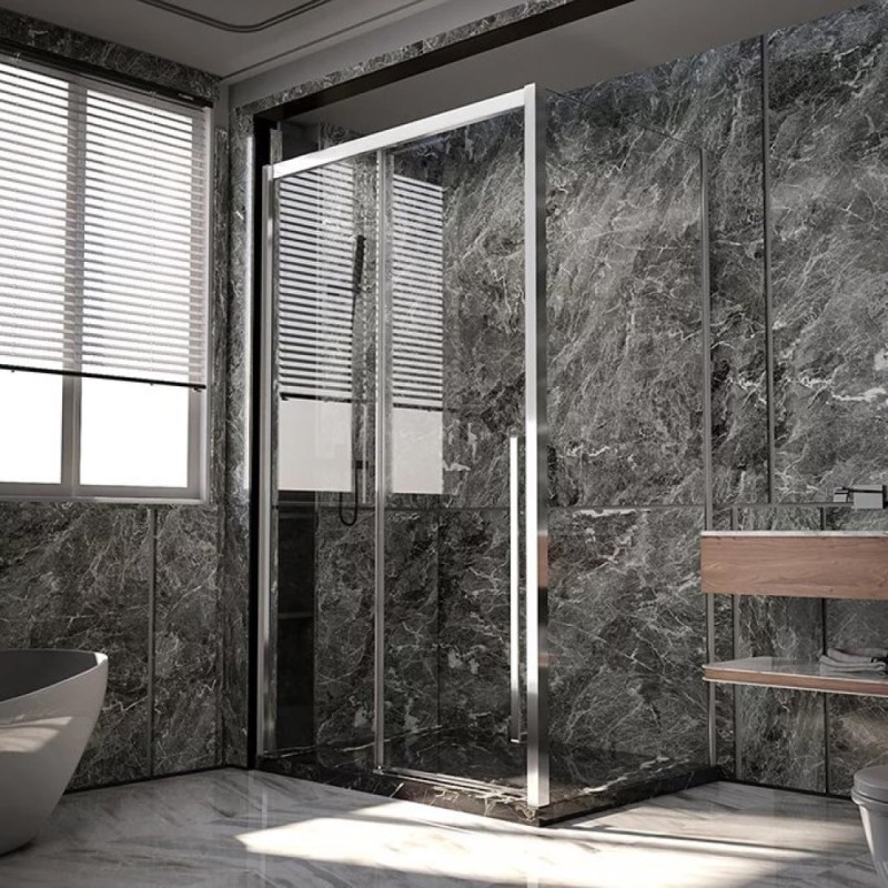 Душевой уголок Veconi Premium Trento PTC30-SP-150100-CH-01-C4, 150 x 100 см, стекло прозрачное, профиль хром