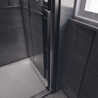 Душевой уголок Veconi Premium Trento PTC30-SP-15080-B-01-C4, 150 x 80 см, стекло прозрачное, профиль черный матовый