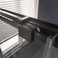 Душевой уголок Veconi Premium Trento PTC30-SP-15080-B-01-C4, 150 x 80 см, стекло прозрачное, профиль черный матовый