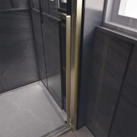 Душевой уголок Veconi Premium Trento PTC30-SP-15090-G-01-C4, 150 x 90 см, стекло прозрачное, профиль золото брашированное