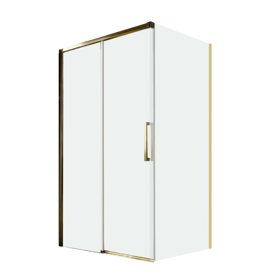 Душевой уголок Veconi Premium Trento PTC40-SP-12080-G-01-C4, 120 x 80 см, стекло прозрачное, профиль золото брашированное