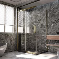 Душевой уголок Veconi Premium Trento PTC40-SP-12090-G-01-C4, 120 x 90 см, стекло прозрачное, профиль золото брашированное