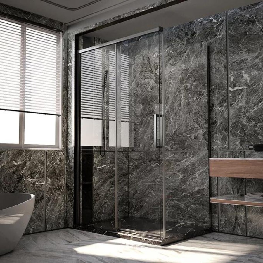Душевой уголок Veconi Premium Trento PTC40-SP-13080-GR-01-C4, 130 x 80 см, стекло прозрачное, профиль графит брашированный