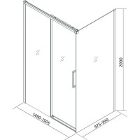 Душевой уголок Veconi Premium Trento PTC40-SP-150100-CH-01-C4, 150 x 100 см, стекло прозрачное, профиль хром