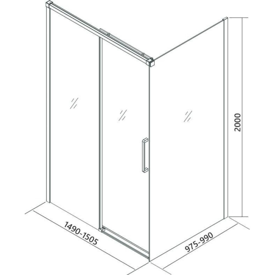 Душевой уголок Veconi Premium Trento PTC40-SP-150100-GR-01-C4, 150 x 100 см, стекло прозрачное, профиль графит брашированный