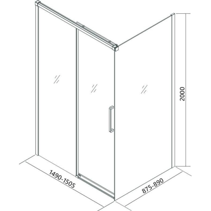Душевой уголок Veconi Premium Trento PTC40-SP-15090-CH-01-C4, 150 x 90 см, стекло прозрачное, профиль хром