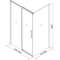 Душевой уголок Veconi Premium Trento PTC40-SP-15090-GR-01-C4, 150 x 90 см, стекло прозрачное, профиль графит брашированный