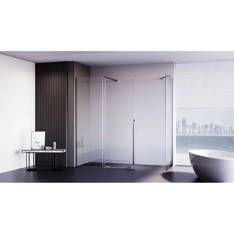 Душевой уголок Veconi Premium Trento PTC50-SP-10090-GR-01-C4, 100 x 90 см, стекло прозрачное, профиль графит брашированный