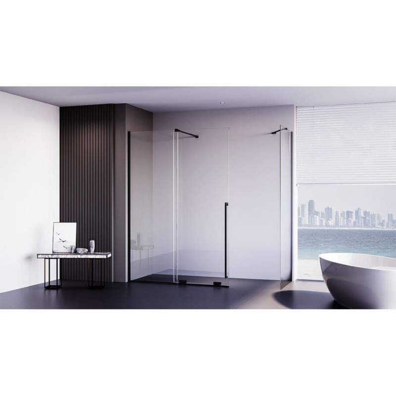 Душевой уголок Veconi Premium Trento PTC50-SP-12080-B-01-C4, 120 x 80 см, стекло прозрачное, профиль черный матовый