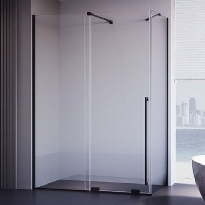 Душевой уголок Veconi Premium Trento PTC50-SP-12080-B-01-C4, 120 x 80 см, стекло прозрачное, профиль черный матовый
