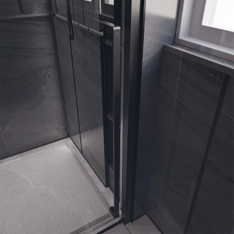 Душевая дверь Veconi Premium Trento PTD30-B-130-01-C4, 130 см, стекло прозрачное, профиль черный матовый