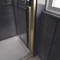 Душевая дверь Veconi Premium Trento PTD30-G-120-01-C4, 120 см, стекло прозрачное, профиль золото брашированное