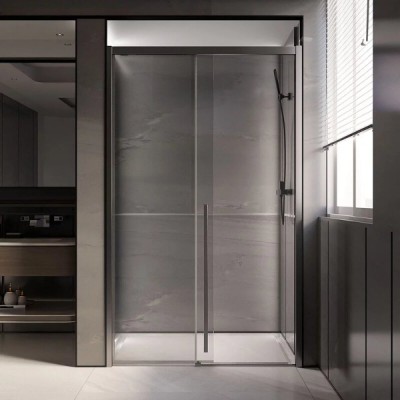 Душевая дверь Veconi Premium Trento PTD30-GR-130-01-C4, 130 см, стекло прозрачное, профиль графит брашированный