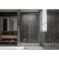 Душевая дверь Veconi Premium Trento PTD30-GR-140-01-C4, 140 см, стекло прозрачное, профиль графит брашированный