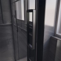 Душевая дверь Veconi Premium Trento PTD40-B-130-01-C4, 130 см, стекло прозрачное, профиль черный матовый
