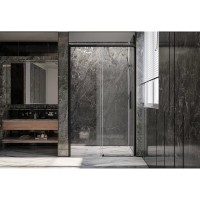 Душевая дверь Veconi Premium Trento PTD40-B-130-01-C4, 130 см, стекло прозрачное, профиль черный матовый