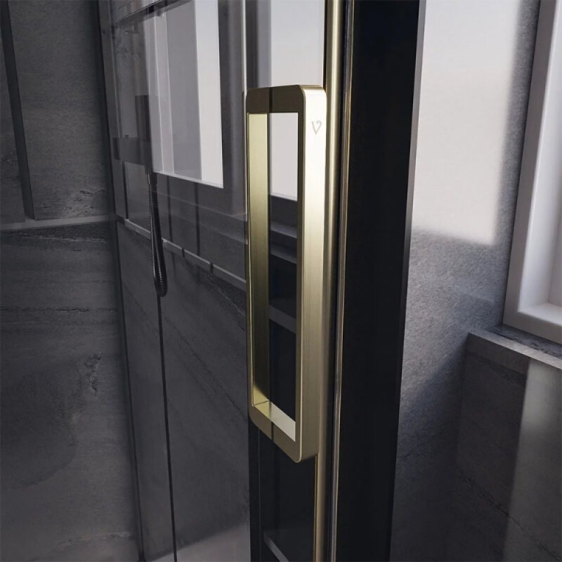 Душевая дверь Veconi Premium Trento PTD40-G-150-01-C4, 150 см, стекло прозрачное, профиль золото брашированное