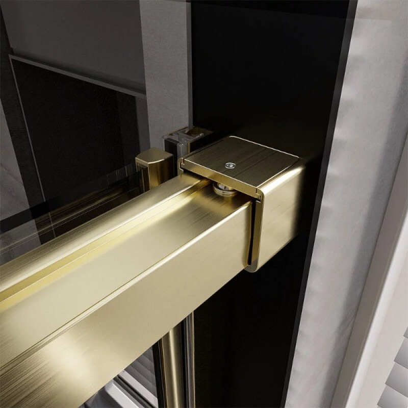 Душевая дверь Veconi Premium Trento PTD40-G-150-01-C4, 150 см, стекло прозрачное, профиль золото брашированное