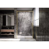 Душевая дверь Veconi Premium Trento PTD40-G-150-01-C4, 150 см, стекло прозрачное, профиль золото брашированное