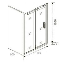 Душевой уголок Good Door Puerta Г-об. KS-624, ПУ00003, 130 х 90 см, стекло прозрачное, профиль хром