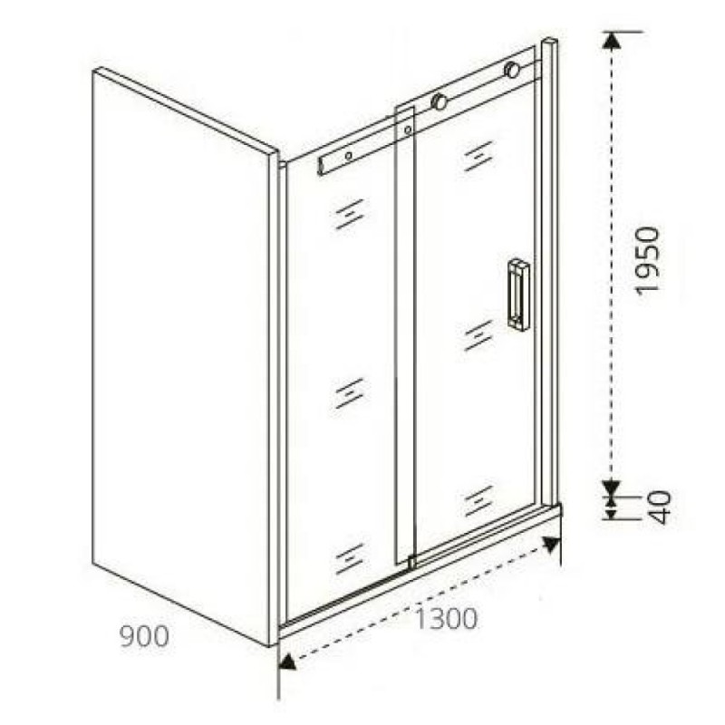 Душевой уголок Good Door Puerta Г-об. KS-624, ПУ00003, 130 х 90 см, стекло прозрачное, профиль хром