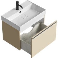 Тумба под раковину Aqwella Pure PUR0165KS, 65 см, подвесная, цвет капучино светлый матовый