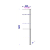 Пенал Aqwella Pure PUR0535WM, 35 см, подвесной, цвет белый матовый